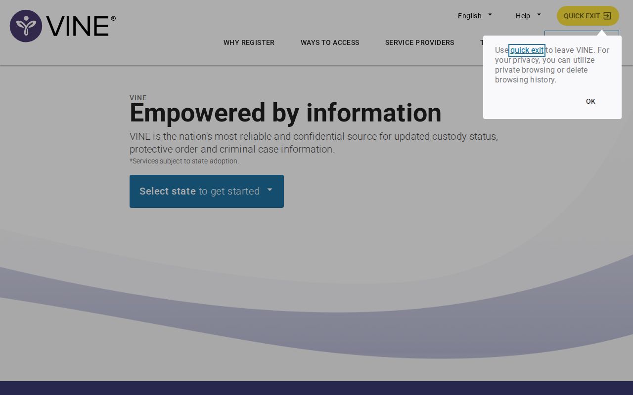 VINELink Missouri state custody search screen