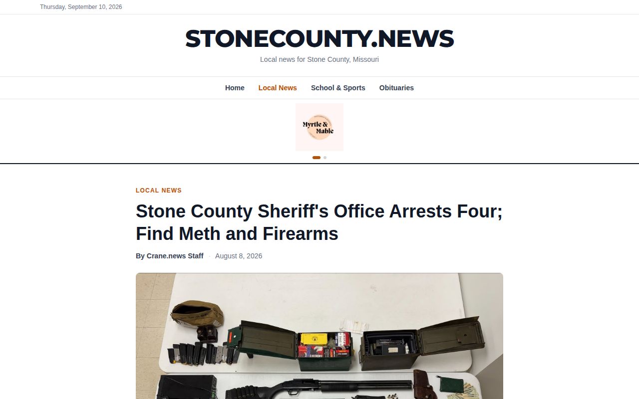 StoneCounty.news dated sheriff arrest report
