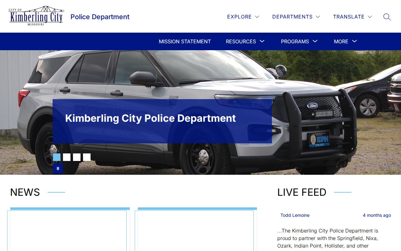 Kimberling City Police Department page for Kimberling City arrest records