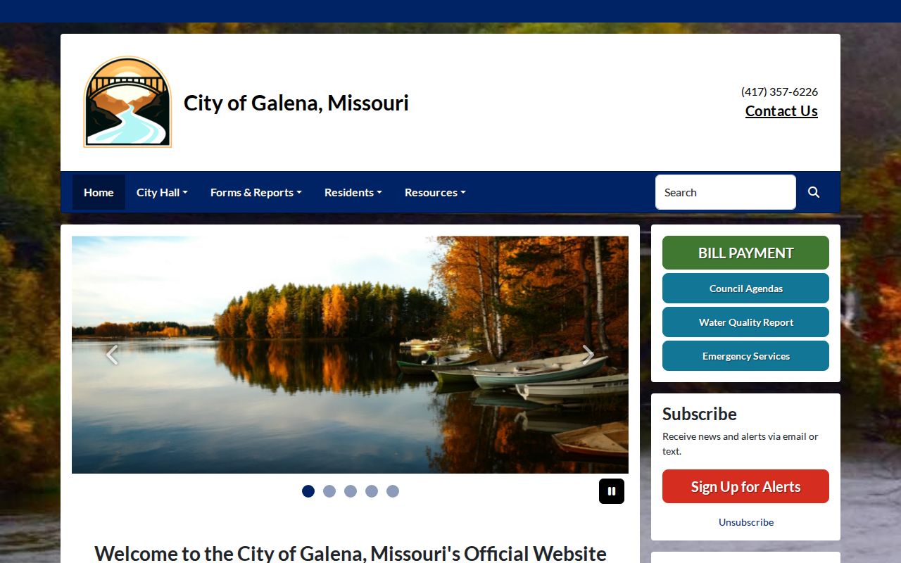 Galena City Hall contact page for Galena arrest record requests